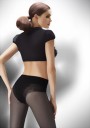 Annes - 40 denier body shaping tights with lace pant detailing Slim Body, black, size M