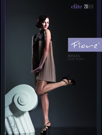 Fiore - Elegant satin gloss tights Idalia 20 denier, grey, size S