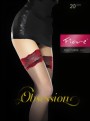Fiore - Sensuous hold ups with red lace top Nocturne, 20 denier, white, size S