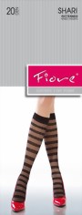 Fiore - Striped knee highs Shari 20 denier, graphite