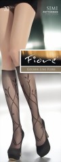 Fiore - Floral pattern knee highs Simi 20 denier