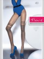 Fiore - Satin gloss mock over the knee tights Cordia 40 DEN, graphite, size L