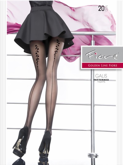Fiore - Sensuous patterned tights Galis 20 DEN, black, size S