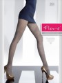 Fiore - Satin gloss stylish patterned tights Perletta 20 DEN, linen, size M