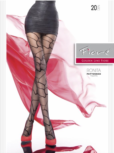 Fiore - Elegant subtle patterned tights Ronita 20 DEN, nude, size M