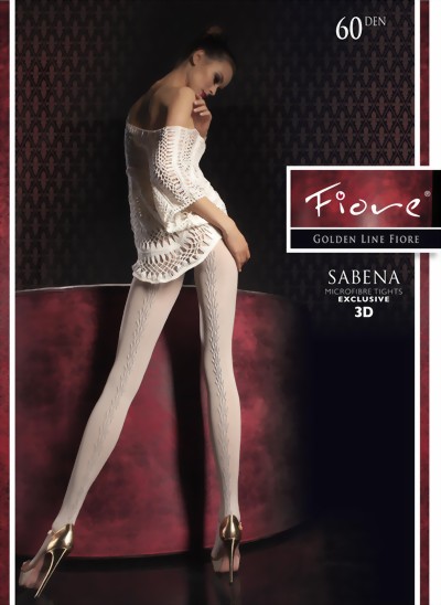Fiore - Opaque, subtle patterned tights 60 DEN, graphite, size M