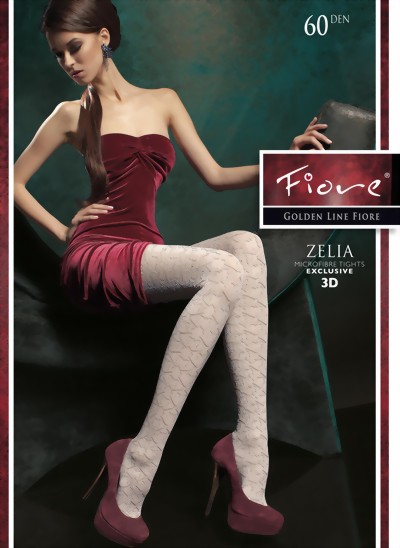 Fiore - Opaque, beautiful patterned tights 60 DEN, graphite, size S Fiore - Opaque, beautiful patterned tights 60 DEN, graphite, size S