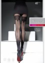 Fiore - Sensuous patterned hold up tights Apriel 40 DEN, black size L