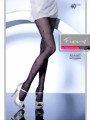 Fiore - Elegant floral pattern tights Asami 40 DEN, chocolate, size L