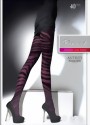 Fiore - Trendy patterned tights 40 DEN, blueberry, size M