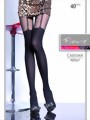 Fiore - Sensuous stockings pattern tights Carisma 40 DEN, black, size S