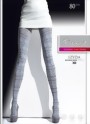 Fiore - Opaque patterned tights Izyda 80 DEN, white, size S