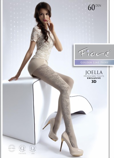 Fiore - Opaque floral pattern tights Joella 60 DEN, black, size M Fiore - Opaque floral pattern tights Joella 60 DEN, black, size M