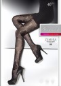 Fiore - Beautiful patterned tights 40 DEN, white, size M