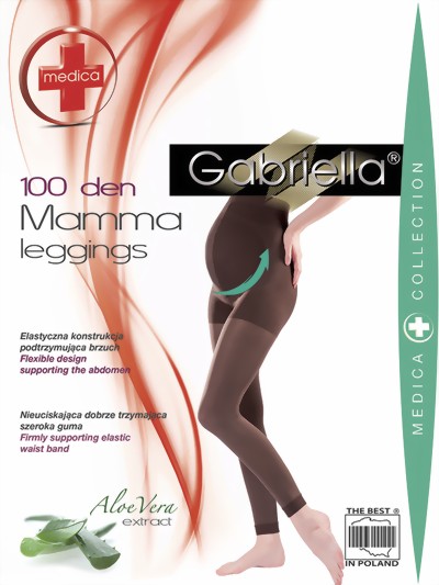 Gabriella - Opaque maternity legging Mamma, 100 DEN, black, size S/M