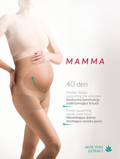 Gabriella - Maternity tights Mamma, 40 DEN, gazela, size S