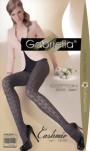 Gabriella - Elegant patterned cotton tights Cashmir 309, 200 den, black, size L