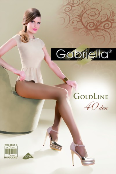 Gabriella - Elegant classic tights Gold, 40 DEN, gazela, size M