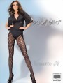 Gabriella - Elegant patterned fishnet tights Variette 09, black, size M/L