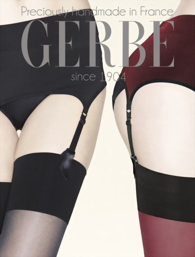 Gerbe - Satiny suspender belt Sensation, white, size L