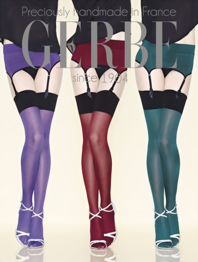 Gerbe - Semi opaque support stockings Sensitive 30 DEN, topaze-noir, size M