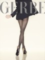 Gerbe - Exclusive leopard print tights, camel-noir, size L