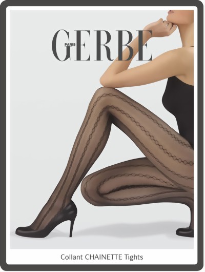 Gerbe - Elegant tights with extravagant cable pattern Chainette, chocolate, size M