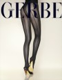 Gerbe - Elegant tights with vertical stripes City, black, size L