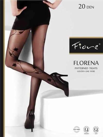 Fiore - Flower pattern tights 20 DEN