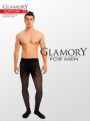 Glamory - 70 denier opaque support tights for men Thermoman, black, size XL