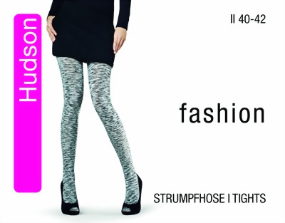 Hudson - Black and white patterned tights Cosy Melange 200 denier