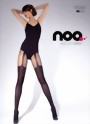 Knittex - Trendy mock suspender tights Moira 40 DEN, black, size S