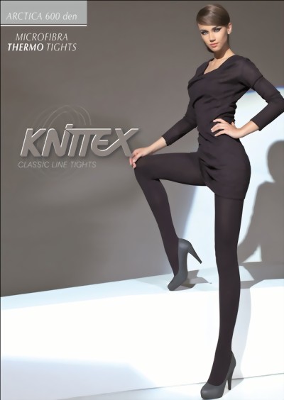 Knittex - Opaque winter tights Arctica 600 denier, black, size XS/S