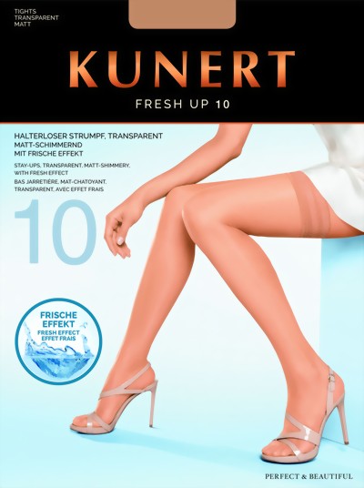 Kunert - Transparent summer hold ups Fresh up 10, cashmere, size M