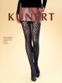 KUNERT - Trendy leopard pattern fishnet tights, black, size S