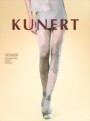 KUNERT - Beautiful check and floral pattern tights, cold grey, size M