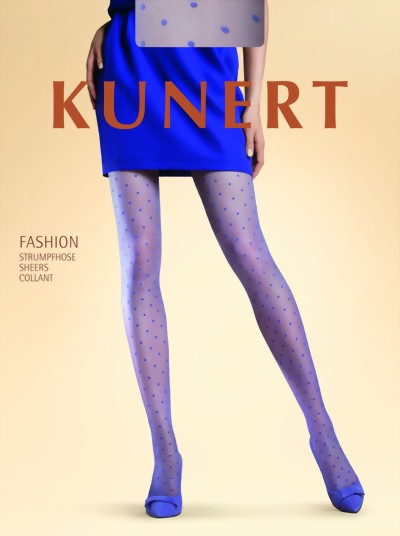 KUNERT - Classic elegant polka dot pattern tights Rich Dots 30 denier, ultra violet, size S