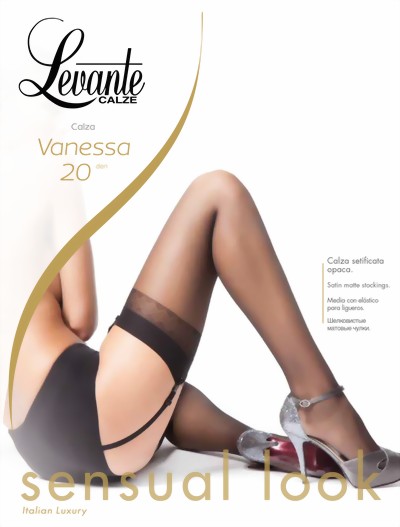 Levante - Sheer stockings with subtle patterned top Vanessa