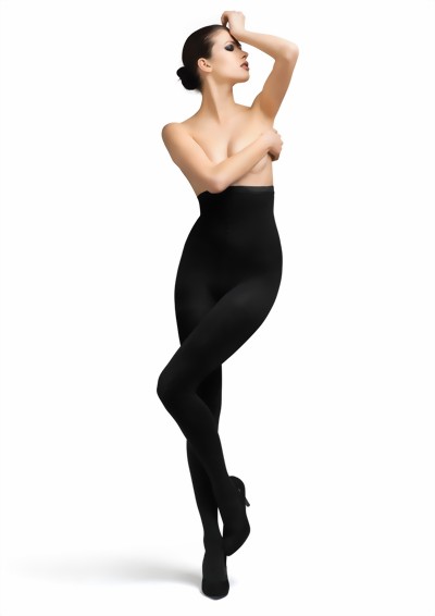 Marilyn - Opaque body shaping tights Talia Control 100 DEN, black, size S
