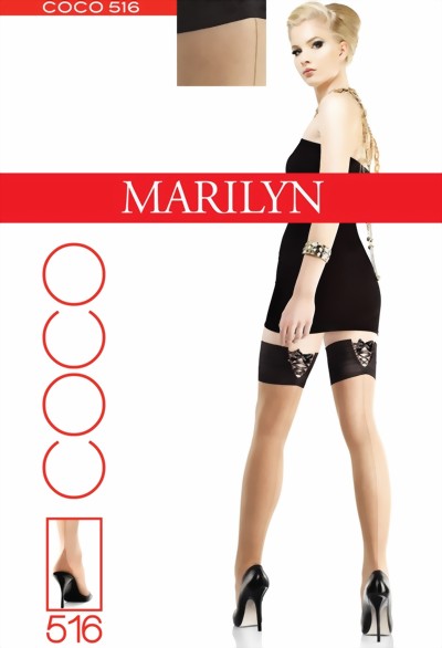 Marilyn - Back seam hold ups with sensuous top Coco 20 denier