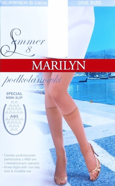Marilyn - Non-slip summer knee highs Summer, 8 DEN