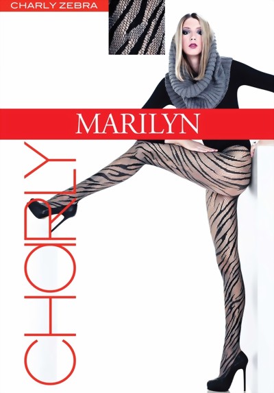 Marilyn - Trendy fishnet tights Zebra, 40 DEN