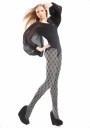 Marilyn - Trendy diamond pattern tights Inez, 80 DEN, grey-black, size S/M