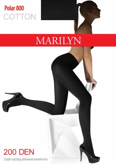 Marilyn - Warm and soft cotton tights 200 den, black, size M/L