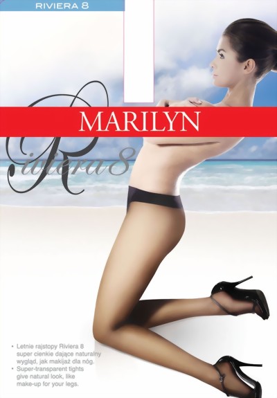 Marilyn - Sheer-to-waist tights Riviera 8 denier, london, size L