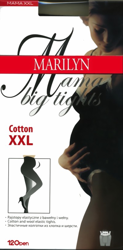 Marilyn - Opaque warm maternity tights Mama 120 denier, black, size XXL