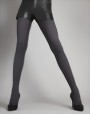 Samburu - Opaque stylish cable pattern tights Christin, 40 DEN, granate, size M